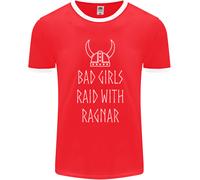 Bad Girls Raid Con Ragnar Vikings Valhalla Uomo Ringer T-Shirt FotL