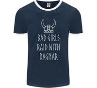 Bad Girls Raid Con Ragnar Vikings Valhalla Uomo Ringer T-Shirt FotL