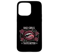 Bad Girls Taste Better Vampiro Labbra Gotico Floreale Custodia per iPhone 15 Pro Max