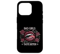 Bad Girls Taste Better Vampiro Labbra Gotico Floreale Custodia per iPhone 16 Pro