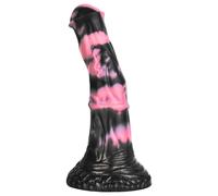 Bad Horse - dildo a pene in silicone - 18cm (nero-rosa)