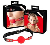 Mordacchia in silicone rosso con cinturino in finta pelle (rosso) - Bad Kitty