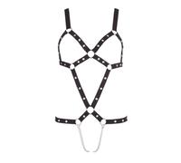 Body con Bretelle e Borchie Bad Kitty - Nero (Taglia Unica S-L)