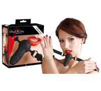 Bad Kitty - bocca bloccata in silicone con piccolo dildo (nero)