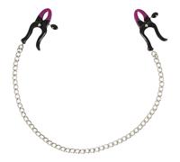 Morsetti per Capezzoli con Catena "Bad Kitty" (Nero-Viola)