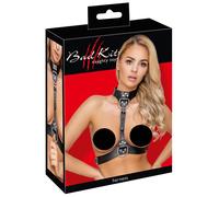 Imbracatura Corporale Effetto Pelle con Anelli a D "Bad Kitty" (Nero) - Taglia S/L