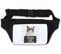 Bad Kitty - Marsupio con gatto divertente, colore: Bianco