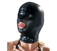 BAD KITTY Maschera Mask Totale Viso WetLook PVC Nera Aperta solo Sulla Bocca