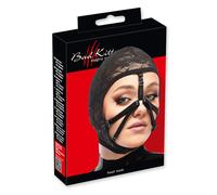 Bad Kitty Lace Head Mask with Straps Black