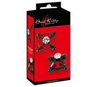 Kitty Cattiva - Gioiello decorativo per capezzoli con strass (regolabile) - Nero