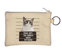 Bad Kitty - Portamonete a forma di gatto, colore: Beige