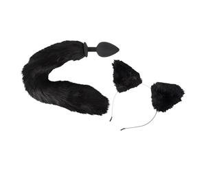 Bad Kitty - set plug anale con coda da gatto - silicone nero