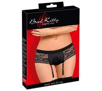 Bad Kitty Slip Con Cintura Nero In Microfibra E Pizzo Elastico