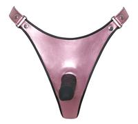 Bad Kitty String+Dildo S/M, Rosa Metallizzato, Donna