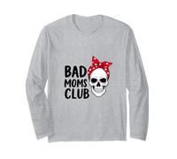 Bad Moms Club Skull Funny Daying Festa della Mamma Maglia a Manica
