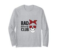 Bad Moms Club Skull Funny Daying Festa della Mamma Maglia a Manica