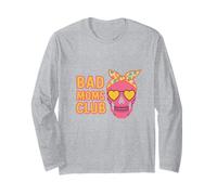 Bad Moms Club Skull Funny Daying Festa della Mamma Maglia a Manica