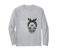 Bad Moms Club Skull Funny Daying Festa della Mamma Maglia a Manica