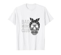 Bad Moms Club Skull Funny Daying Festa della Mamma Maglietta