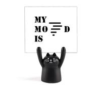 Bad Mood Windy Weather Art Deco Fashion Memo Holder Cartoon Black Cat Stand Decorazione