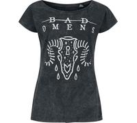 Bad Omens RAM Skull Donna T-Shirt Nero L 100% Cotone Largo