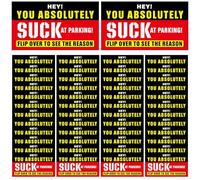Bad Parking, biglietti da visita BadNote, etichette divertenti, 5,12 x 3,54 x 0,79 pollici, 50 biglietti divertenti per violazione, design multi-motivo, biglietti scherzosi per scherzare con poveri