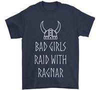 Bad Ragazze Raid Con Ragnar Vikings Valhalla Uomo T-Shirt 100% Cotone