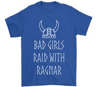 Bad Ragazze Raid Con Ragnar Vikings Valhalla Uomo T-Shirt 100% Cotone