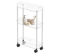Bad Rolling Cart - Rolling Shelf Cart, organizer con ruote per piccoli spazi | Carrello multifunzione a gradini con ruote, per bagno, soggiorno, cucina
