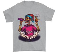 Bad Santa Claus Divertente Skull Beer Alcol Uomo T-Shirt 100% Cotone