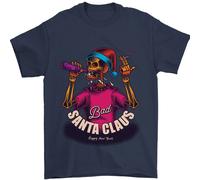 Bad Santa Claus Divertente Skull Beer Alcol Uomo T-Shirt 100% Cotone