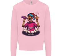 Bad Santa Claus Divertente Teschio Birra Alcol Uomo Felpa Maglione