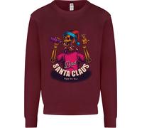Bad Santa Claus Divertente Teschio Birra Alcol Uomo Felpa Maglione