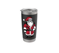 Bad Santa Claus Vichinga Berserker Look Natale Bicchiere termico in acciaio inox doppia parete
