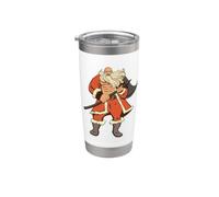 Bad Santa Claus Vichinga Berserker Look Natale Bicchiere termico in acciaio inox doppia parete