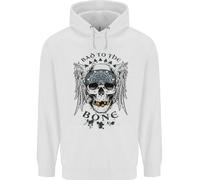 Bad To The Bone Biker Teschio Angel Moto Bambini Felpa con Cappuccio