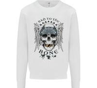 Bad To The Bone Biker Teschio Angel Moto Uomo Felpa Maglione