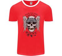 Bad To The Bone Biker Teschio Angel Moto Uomo Ringer