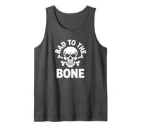 Bad to The Bone - Scheletro Rocker Rebel Biker Attitude Canotta, Uomo, Grigio Scuro, M