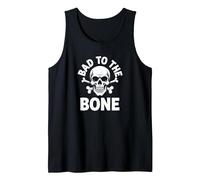 Bad to The Bone - Scheletro Rocker Rebel Biker Attitude Canotta, Uomo, Nero, L