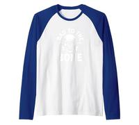 Bad to The Bone - Scheletro Rocker Rebel Biker Attitude Maglia con Maniche Raglan, Uomo, Blu Reale/Bianco, M
