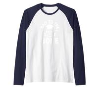 Bad to The Bone - Scheletro Rocker Rebel Biker Attitude Maglia con Maniche Raglan, Uomo, Navy/Bianco, L