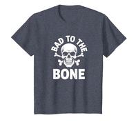 Bad to The Bone Skeleton Rocker Ribelle Biker Attitude Maglietta, Bambini, Pervinca, 6 Anni