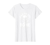 Bad to The Bone Skeleton Rocker Ribelle Biker Attitude Maglietta, Donna, Bianco, 3XL