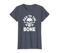 Bad to The Bone Skeleton Rocker Ribelle Biker Attitude Maglietta, Donna, Pervinca, XXL