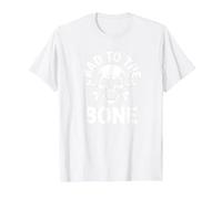 Bad to The Bone Skeleton Rocker Ribelle Biker Attitude Maglietta, Uomo, Bianco, XXL