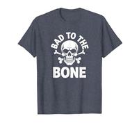 Bad to The Bone Skeleton Rocker Ribelle Biker Attitude Maglietta, Uomo, Pervinca, XL