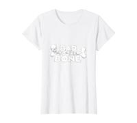 Bad to The Bone Skull Atteggiamento Ribelle Punk Rock Maglietta, Donna, Bianco, L