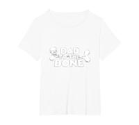 Bad to The Bone Skull Atteggiamento Ribelle Punk Rock Maglietta, Donna Plus-Size, Bianco, 6X