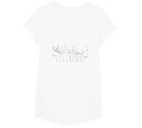Bad to The Bone Skull Atteggiamento Ribelle Punk Rock Maglietta, Ragazze, Bianco, M